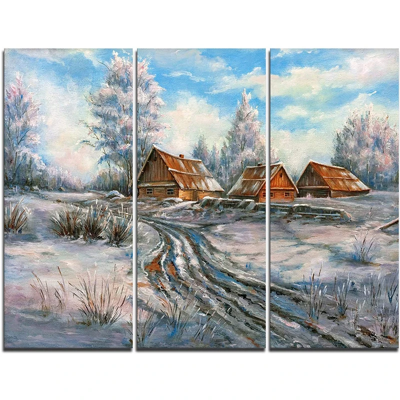 3 pieces Winter scenery full drill diy diamond painting Christmas snowy Night landscape cross stitch kits embroideryZP-3767