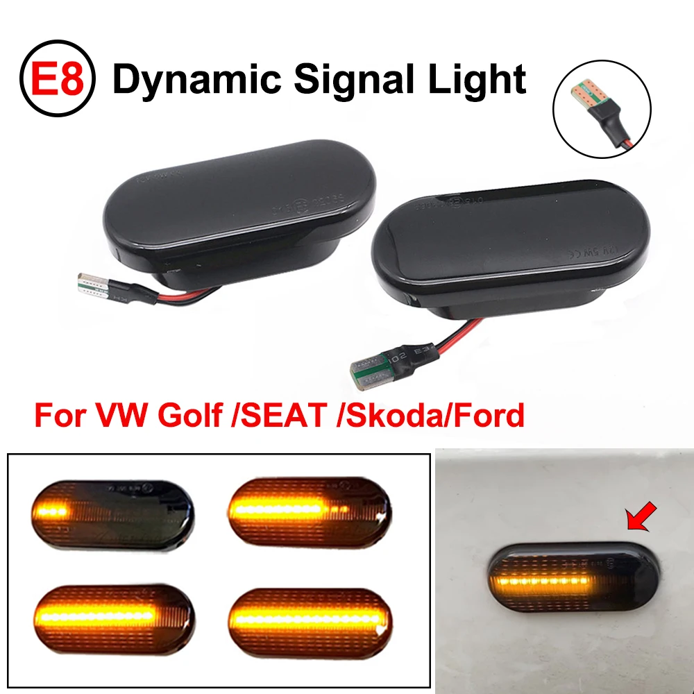 For VW Golf 3 4 MK3 MK4 Passat 3BG Polo 6N 9N Bora Vento Led Dynamic Side Marker Turn Signal Light Sequential Blinker Light