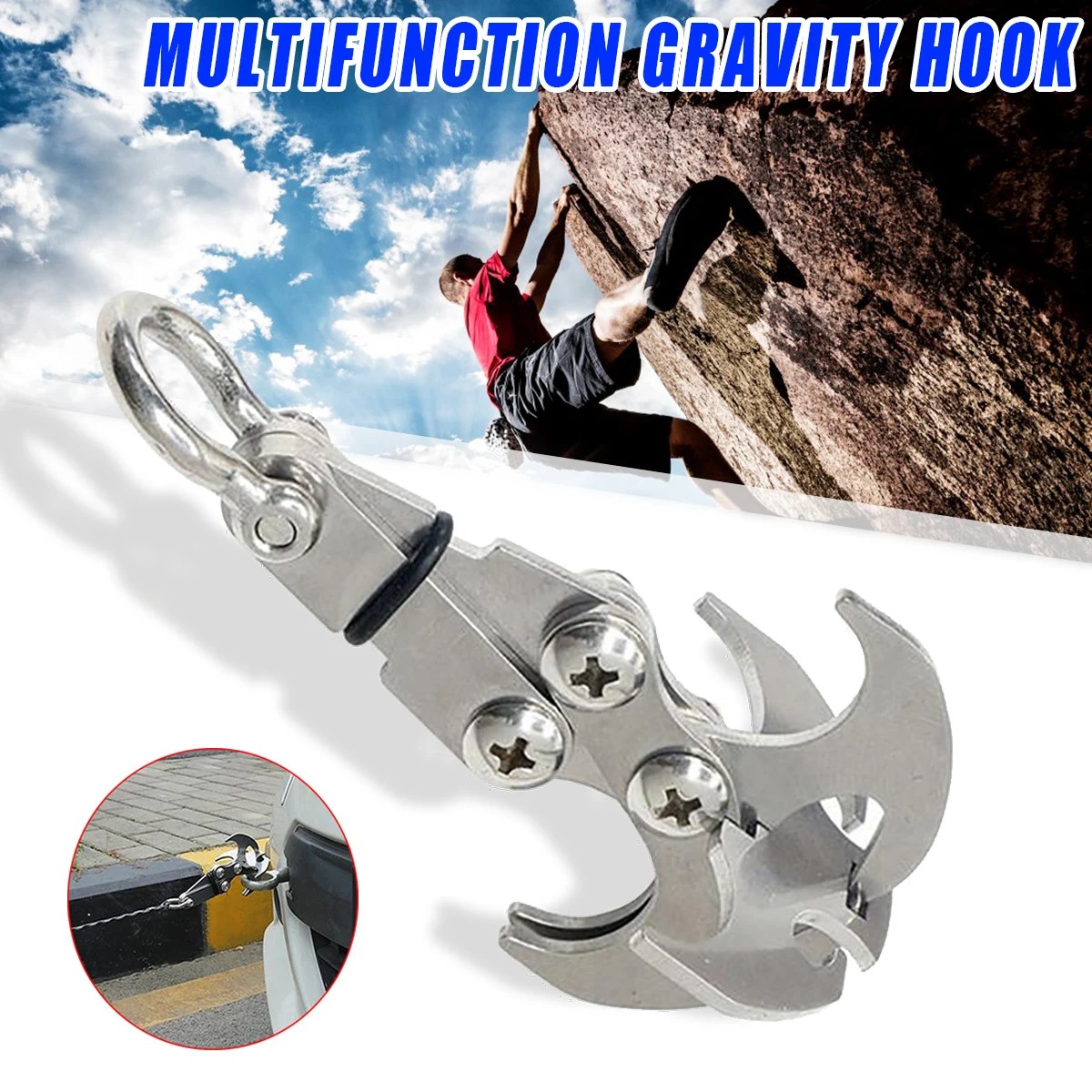 304 Stainless Steel Climbing Claw Gravity Grappling Hooks Survival Grappling Tool