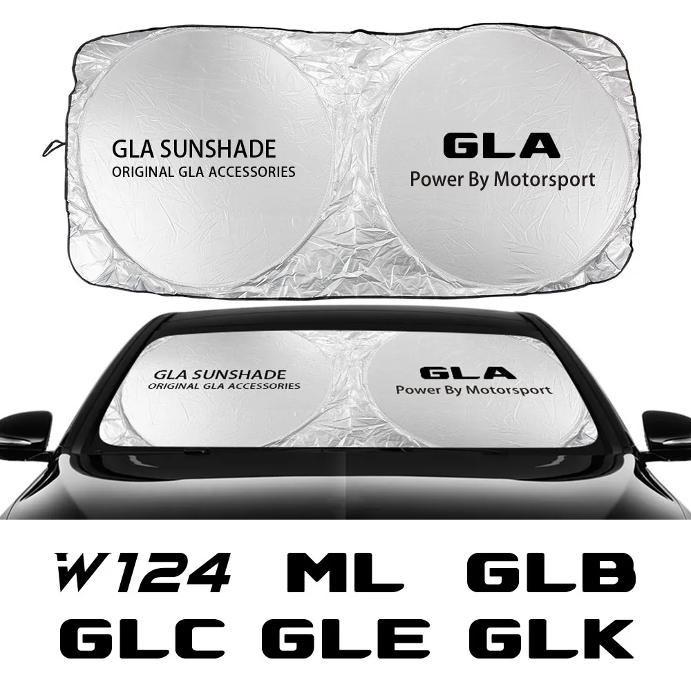 Car Windshield SunShade Cover For Mercedes W124 GLA GLC ML GLB GLK GLE GLS GLC43 Anti UV Sun Visor Protector Auto Accessories