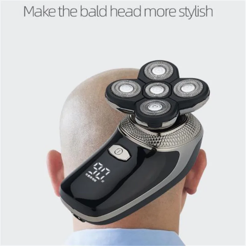 Washable Electric Bald Head Shaver 5D Man Skull Razor Floating Rotary Shaving Machine Barehead Shave Beard Face Grooming Clipper