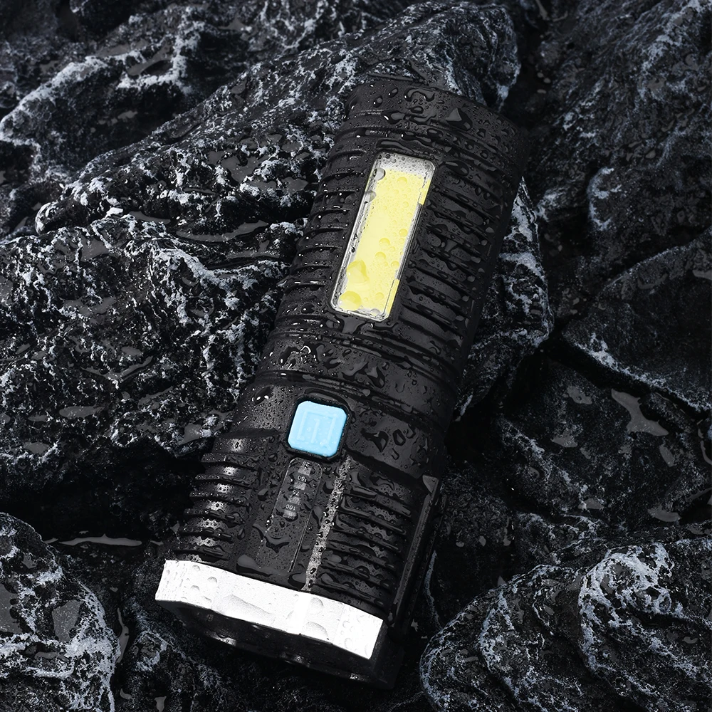 7*LED Lamp Bead Super Bright Led Flashlight Rechargeable Outdoor Multi-function Long-range Flashlight Battery Display COB Light