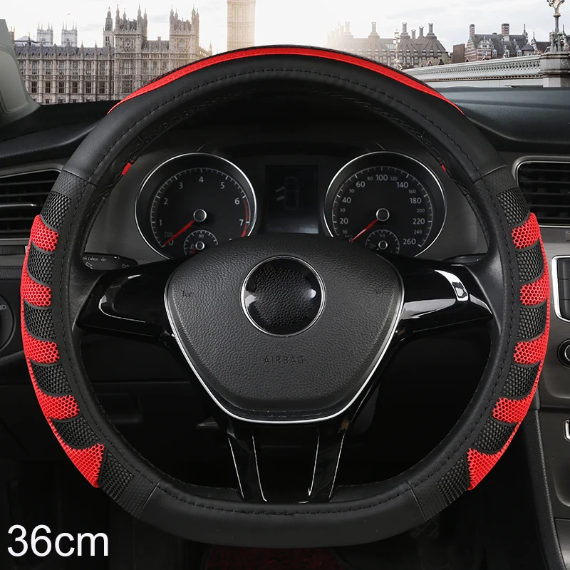 D/O Shape 36cm Car Steering Wheel Cover PU Leather for Honda Civic Ciimo Jade SUZUKI Alto LINGYANG NISSAN Juke Toyota Aqua Prius