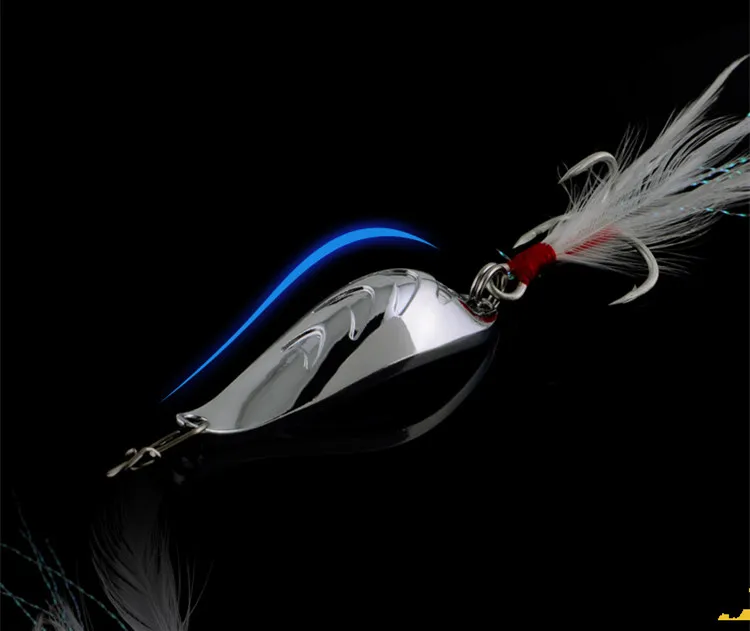 낚시 숟가락 미끼 웅장한 스트로크 춤 소용돌이 큰 아크 인공 금속 긴 캐스트 미끼 10g/15g/20g 4 배 후크