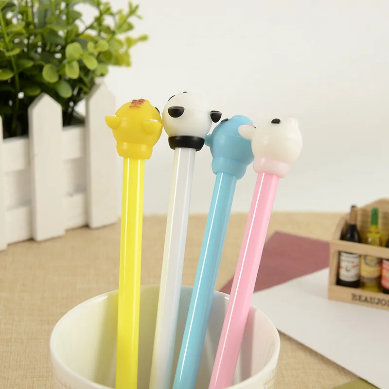 

50PCS Creative Stationery Cute Cartoon Animal Gel Pens Black Pen Core Learning Kawaii School Supplies