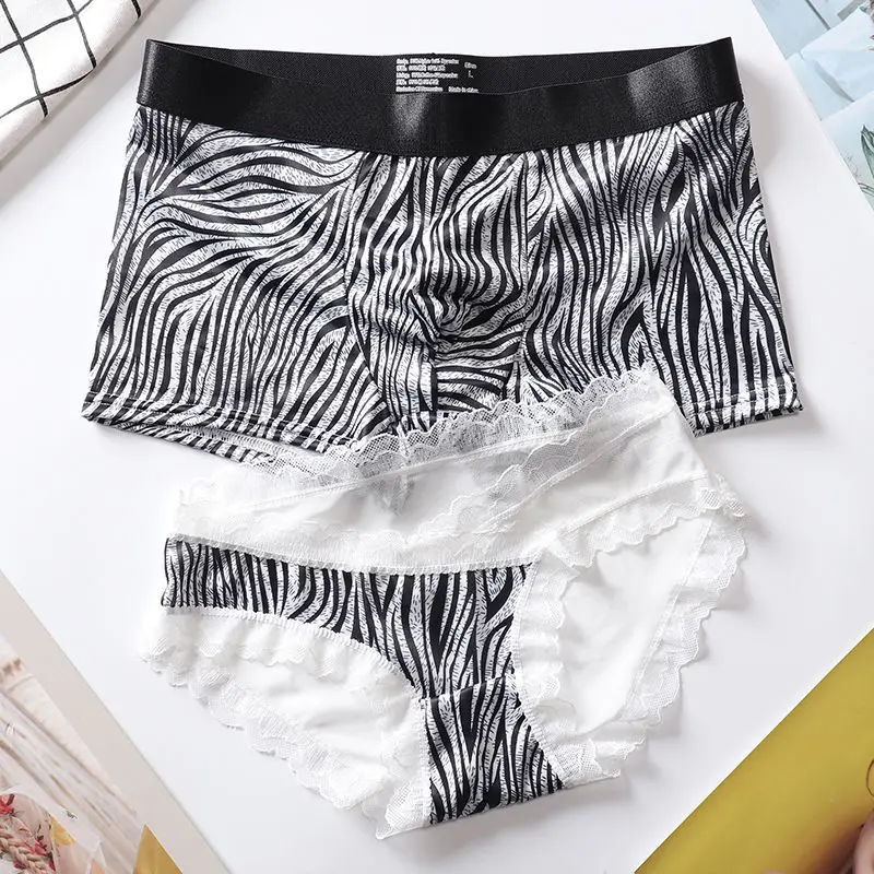 Good Quality, Lace, Leopard Print, Zebra Print, Printed Couple Suit, Ice Silk Cotton, Sexy Underwear, Boxer Shorts, Briefs