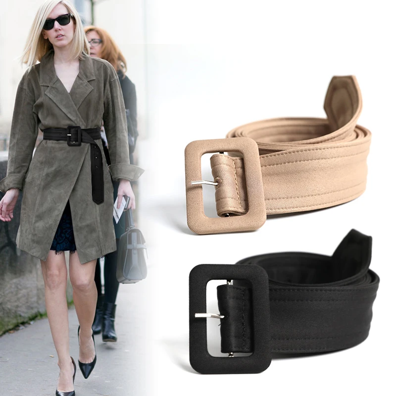 2020 Fashion Women's Waist Belt with Buckle Fabric Wide Waistband for Dress Coat Outfits Ceinture Femme Cinturones Para Mujer