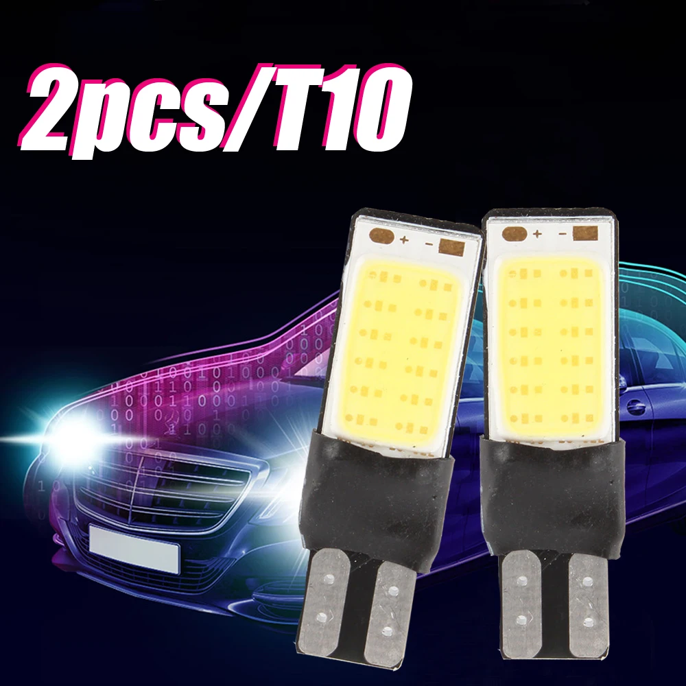 

2Pcs 12V 6W LED Bright White Canbus Side Lamp T10 W5W 168 194 Wedge Light Bulb Accessories