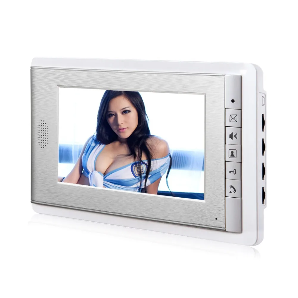 4 Units Apartment intercom system Video Door Phone Door Intercom Aluminum Alloy Camera 7" Monitor video Doorbell 5-RFID Card