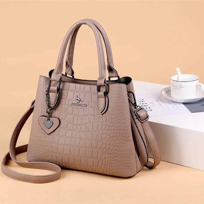 Imagem -02 - Bolsa Crossbody de Jacaré de Couro Genuíno para Mulheres Camadas Ombro Feminino Messenger Sac Bolsas de Designer de Luxo