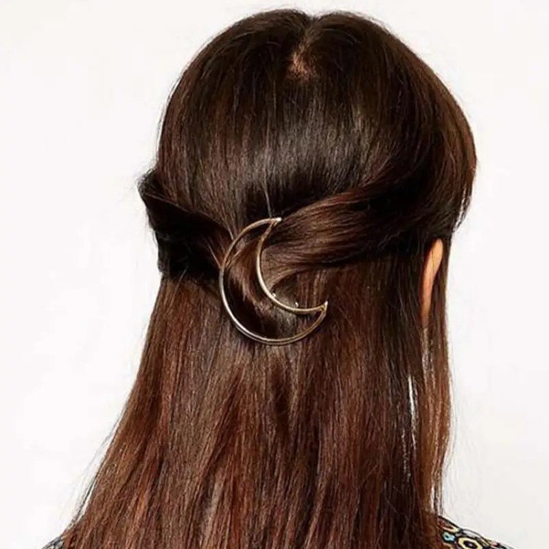 New Big Card Exaggerated Girl Triangle Moon Hairpin Clip Hair Accessories Jewelry Hair Clips Geometric Shape Side Clip Headwear