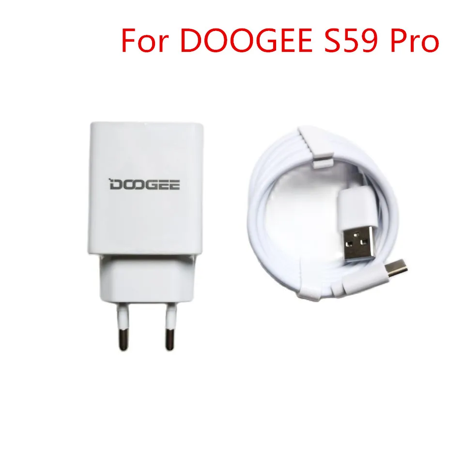 

Original New DOOGEE S59 PRO Adaptor Travel Charger EU Plug Adapter +Type-C type c USB Cable