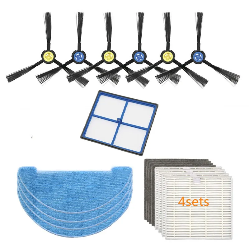 เครื่องดูดฝุ่นด้านข้างแปรงฝุ่นหลัก HEPA กรอง Mop ผ้า Rags สำหรับ ZACO V80 V85หุ่นยนต์เครื่องดูดฝุ่นเปลี่ยนชิ้นส่วน