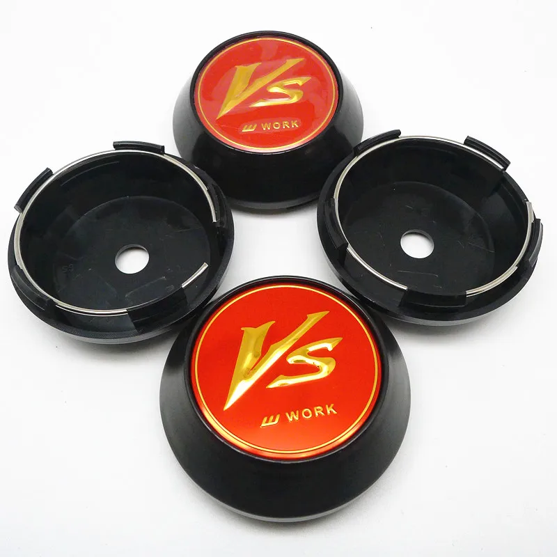 

4pcs 65mm For VS W WORK Car Wheel Center Hub Cap Cover 45mm Emblem Badge Sticker Auto Styling Accessories