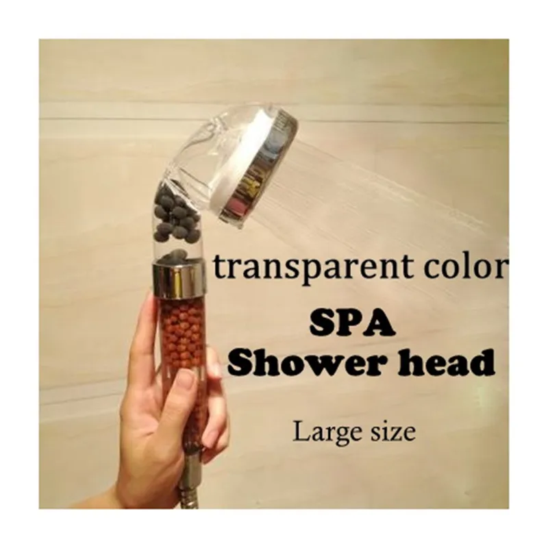 Negative Ion SPA Shower Head Beauty Filter Bead Hydropathic Spray Nozzle Handheld Pressurized Rain Sprinkler Bathroom Accessory