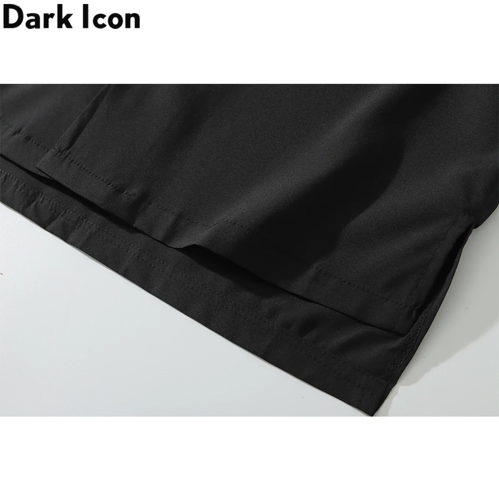 Dark Icon Solid Color Vintage Street Men\'s Shirt Summer Turn-down Collar Shirts Men Man Clothing