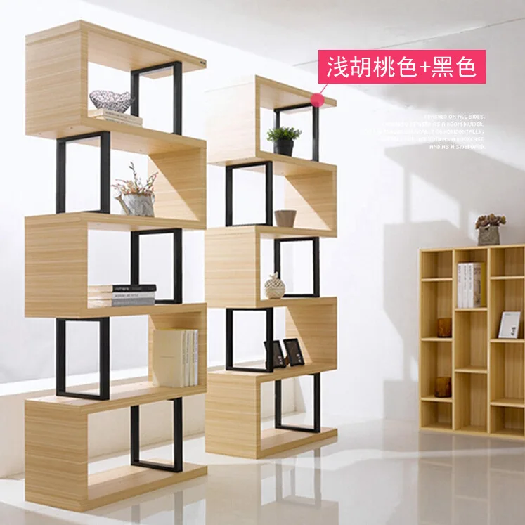 

Simple bookcase bookshelf shelf modern free combination living room partition floor storage shelf display Stand room organizer