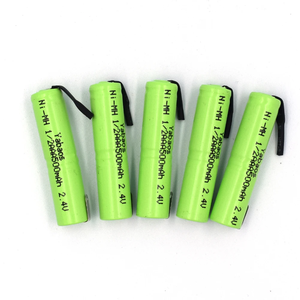 2.4V 1/2AAA NiMh Rechargeable Battery 500mAh With Welding Taps For E-Toothbrush Drill Screwdriver Power Tools