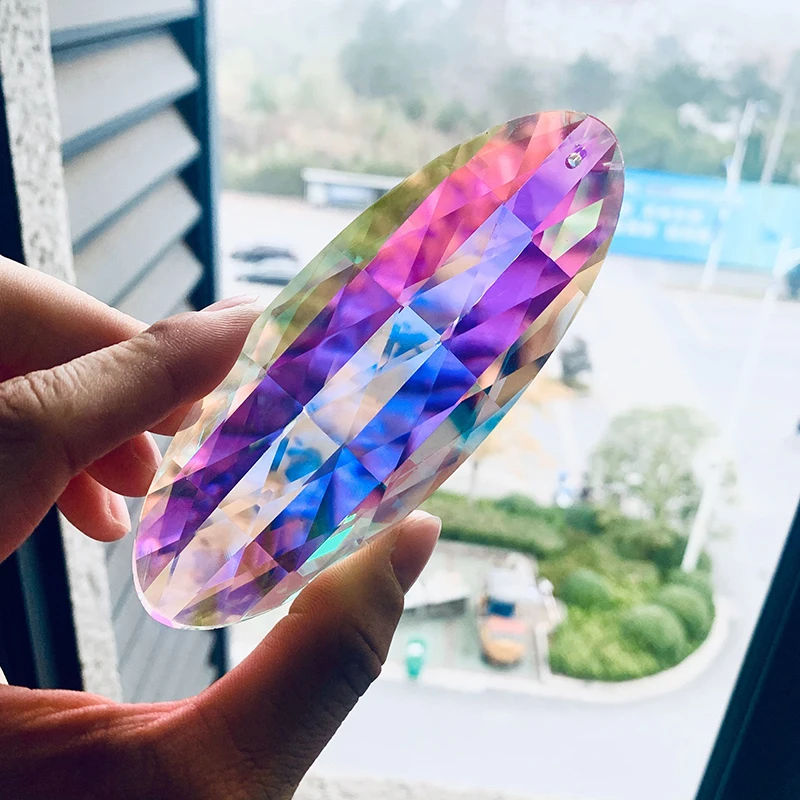 H&D 120mm Rainbow Crystal Drop Prism Suncatcher Hanging Pendant Ornament Window Sun Catcher Home Wedding Decoration Accessories