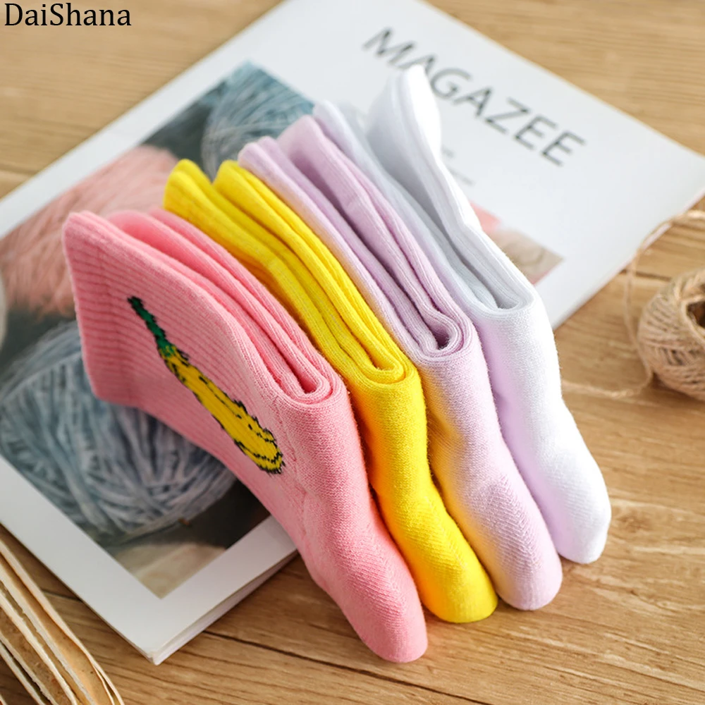 [DaiShana]Newly Spring Hot Sale Women Funny Ice Cream Cartoon Socks Creative Sokken Korean Japanses Kawaii Fashion Girls Socks.