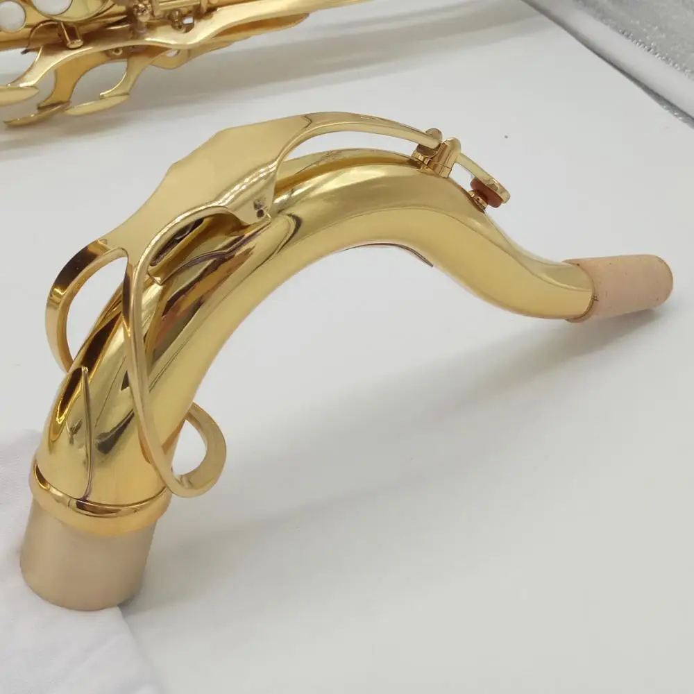 

Free Shipping Brand New Bb Tenor Saxophone Necks Professional Sax Necks Brass Accessories Gold Lacquer