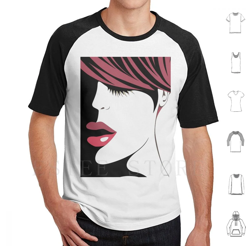 Big Pouty Lips T Shirt Print Cotton Lips Mouth Sexy Lips Big Lips Red Lips Face Eyelashes Womens Female Face