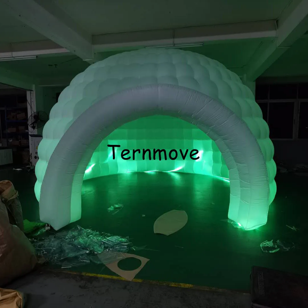 Gran oferta, tienda iglú inflable con iluminación LED de 5m, tienda de campaña con cúpula inflable LED, tienda de fiesta inflable LED a la venta