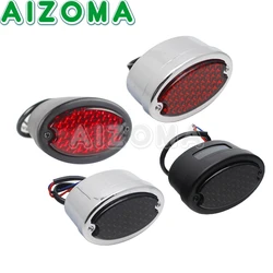 LED Motorcycle Rear Taillight 12V For Harley Softail Chopper Bobber Cat Eye Moto Tail Stop Brake Light Indicator Lamp Lighting