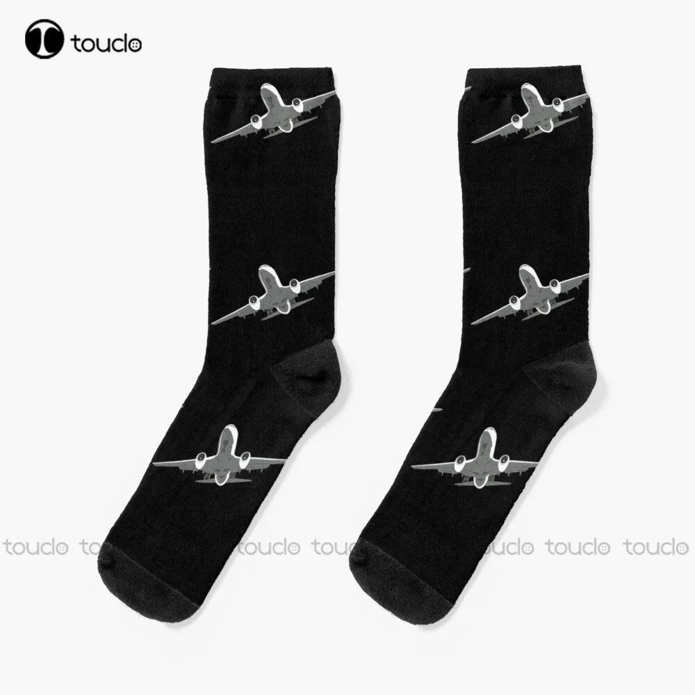 Pilot Jet Plane Socks Dance Socks Personalized Custom Unisex Adult Teen Youth Socks 360° Digital Print Hd High Quality