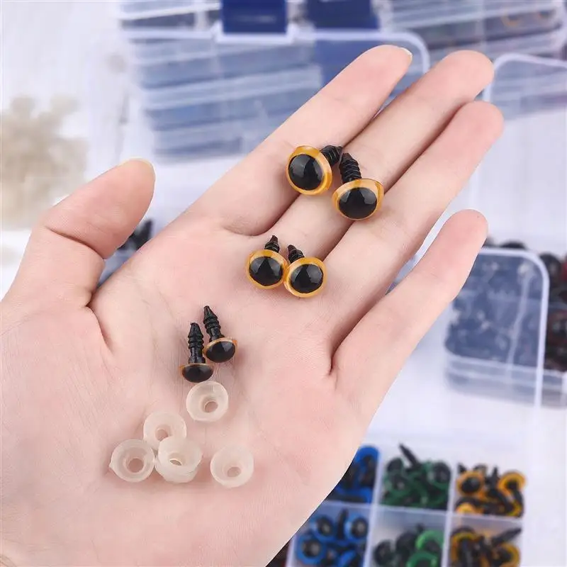 100pcs 10mm Globe Oculaire Accessoires De Poupée En Plastique Noir Sécurité En Peluche Yeux Amigurumi Pour Jouets 6mm 8mm 12mm BRICOLAGE Drôle Jouet