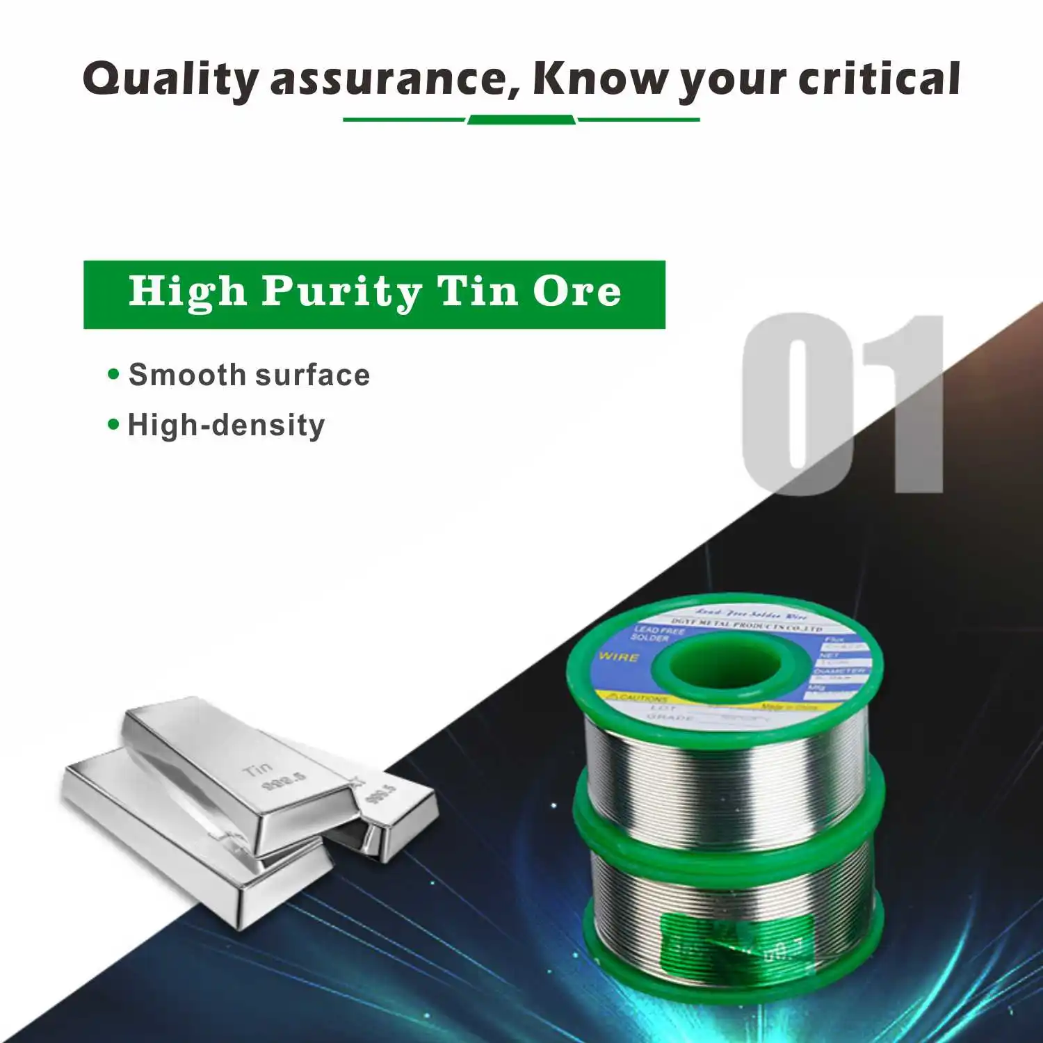 50/100g Lead Free Solder Wire Tin Melt Welding Soldering Iron 0.8/1.0/1.2/1.5mm Unleaded Lead Rosin Core for Electrical Solder
