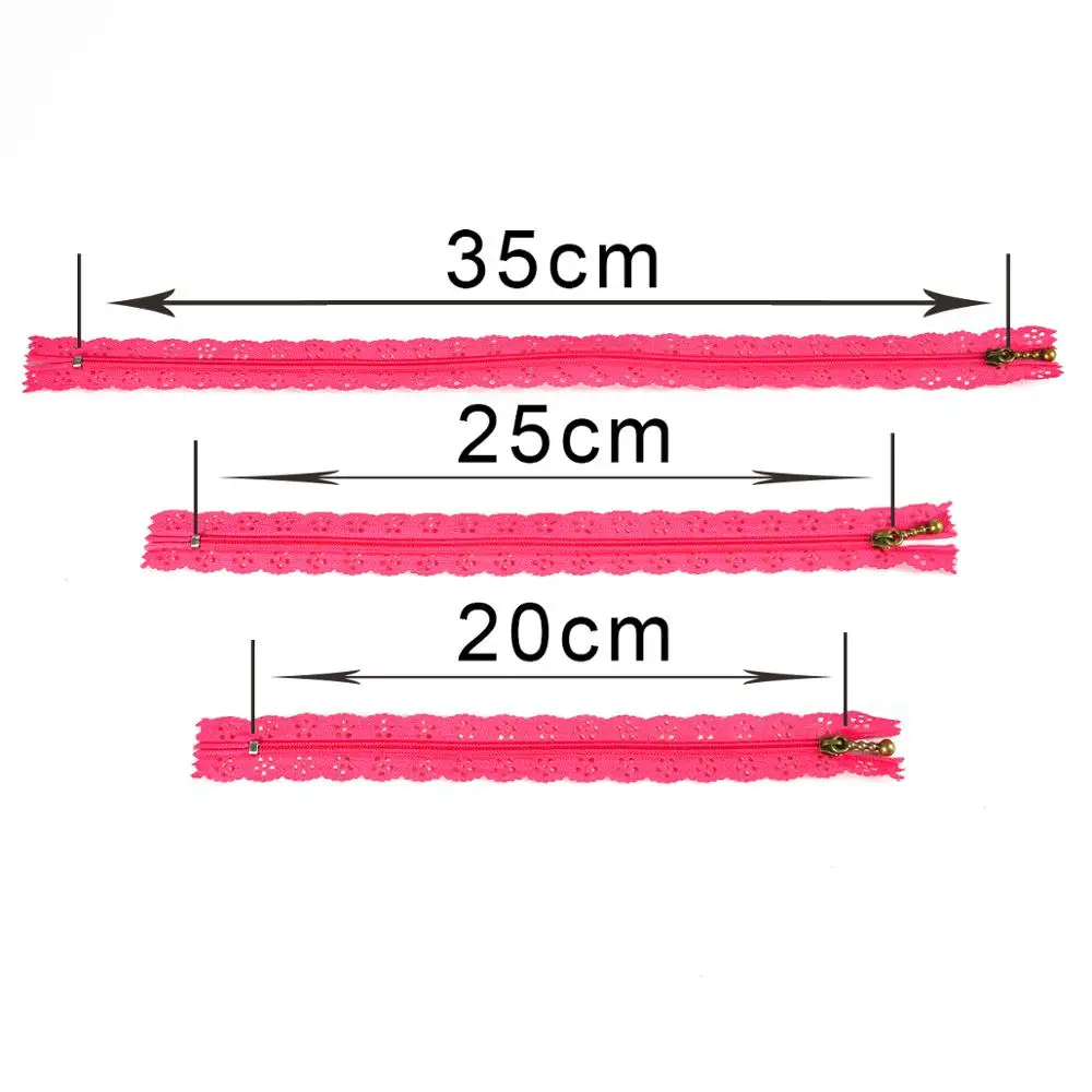 10Pcs 3# 20cm/25cm/35cm Random Mixed Color Nylon Lace Coil Zippers Sewing Tailoring Garment Handcraft DIY Accessories