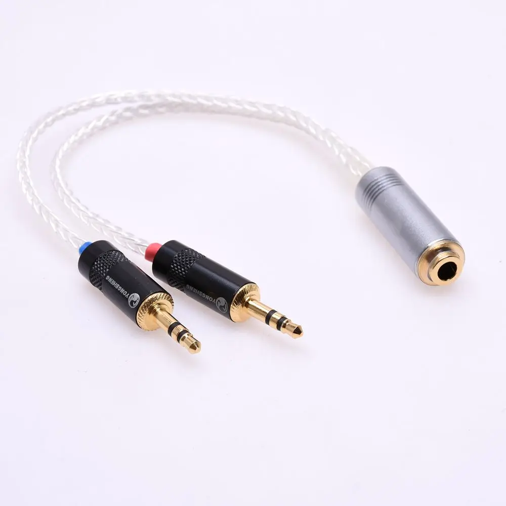 Kabel berlapis perak seimbang wanita, 2X 3.5mm jantan ke 4.4MM, adaptor PHA-3 kompatibel untuk Sony PHA-3 NW-WM1Z PHA-2A MDR-Z1R