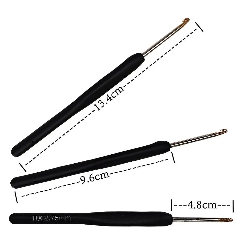 Black Crochet hooks so weave knitting and crochet tools and accessories set of knitting needles sewing kit so weave sewing kit