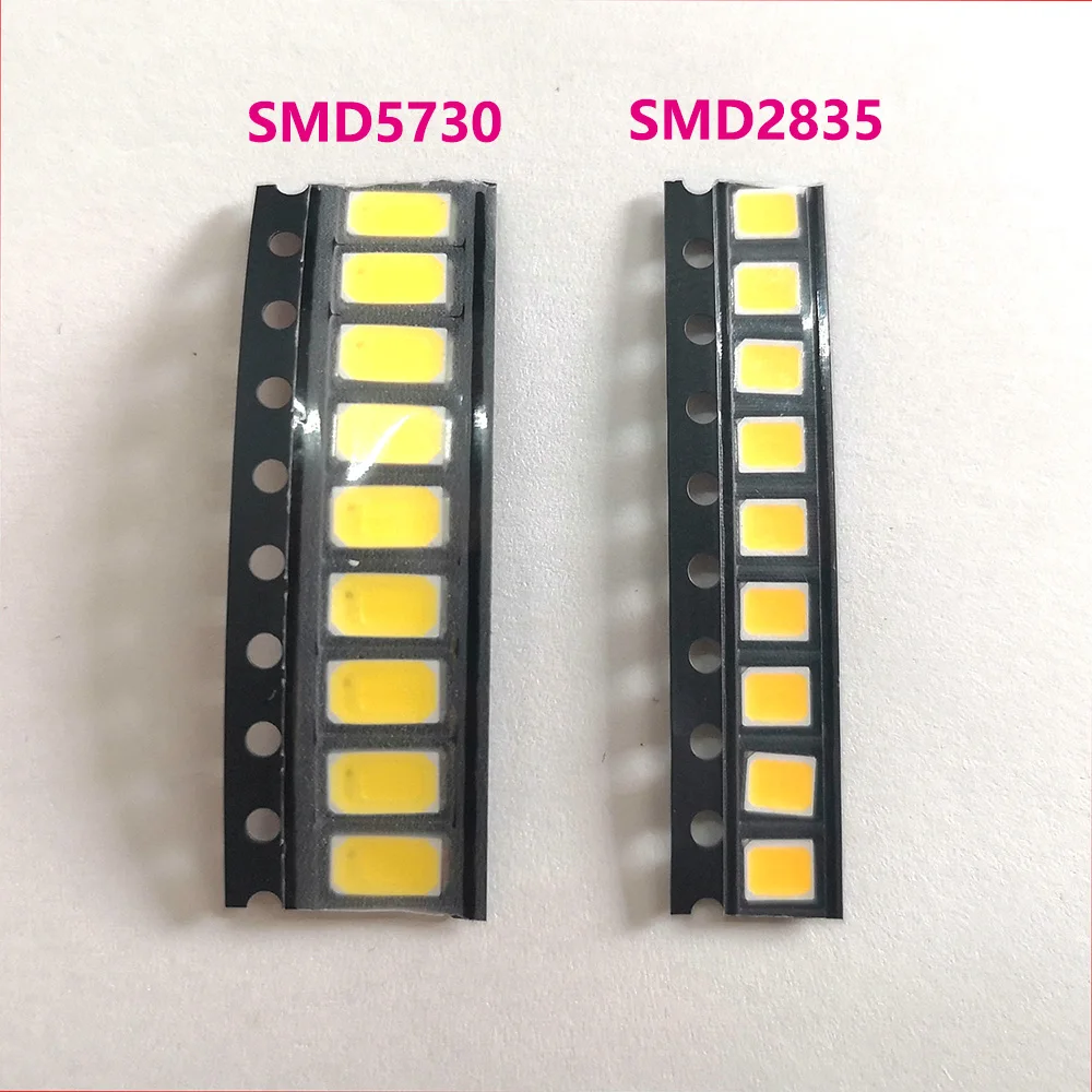 por lote smd2835 smd5730 cobre 3v 6065lm diodo emissor de luz led 05w chip led super brilhante contas de led branco de alta qualidade 100 pecas 01