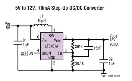 5pcs LT3461AES6 LT3461ES6 LT3461 LTAHG LTAEB - 1.3MHz Step-Up DC/DC Converters with - 1.3/3MHz Step-Up DC/DC Converters