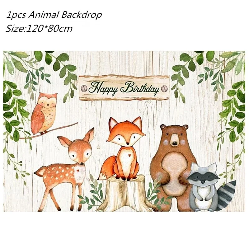 Waldtiere Party Dschungel Safari Geburtstag Party Dekor Waldkreaturen Dschungel Tier Wald Partyzubehör Babyparty – Detail 7