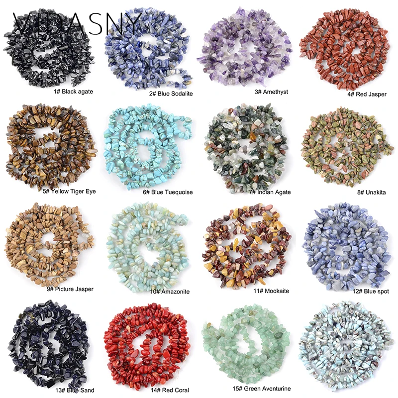 Natural Mix Irregular Freeform Chip Gravel Beads India Agates Tiger Eye Beads For Jewelry Making 3-5-8-12mm Diy Bracelet 16‘’