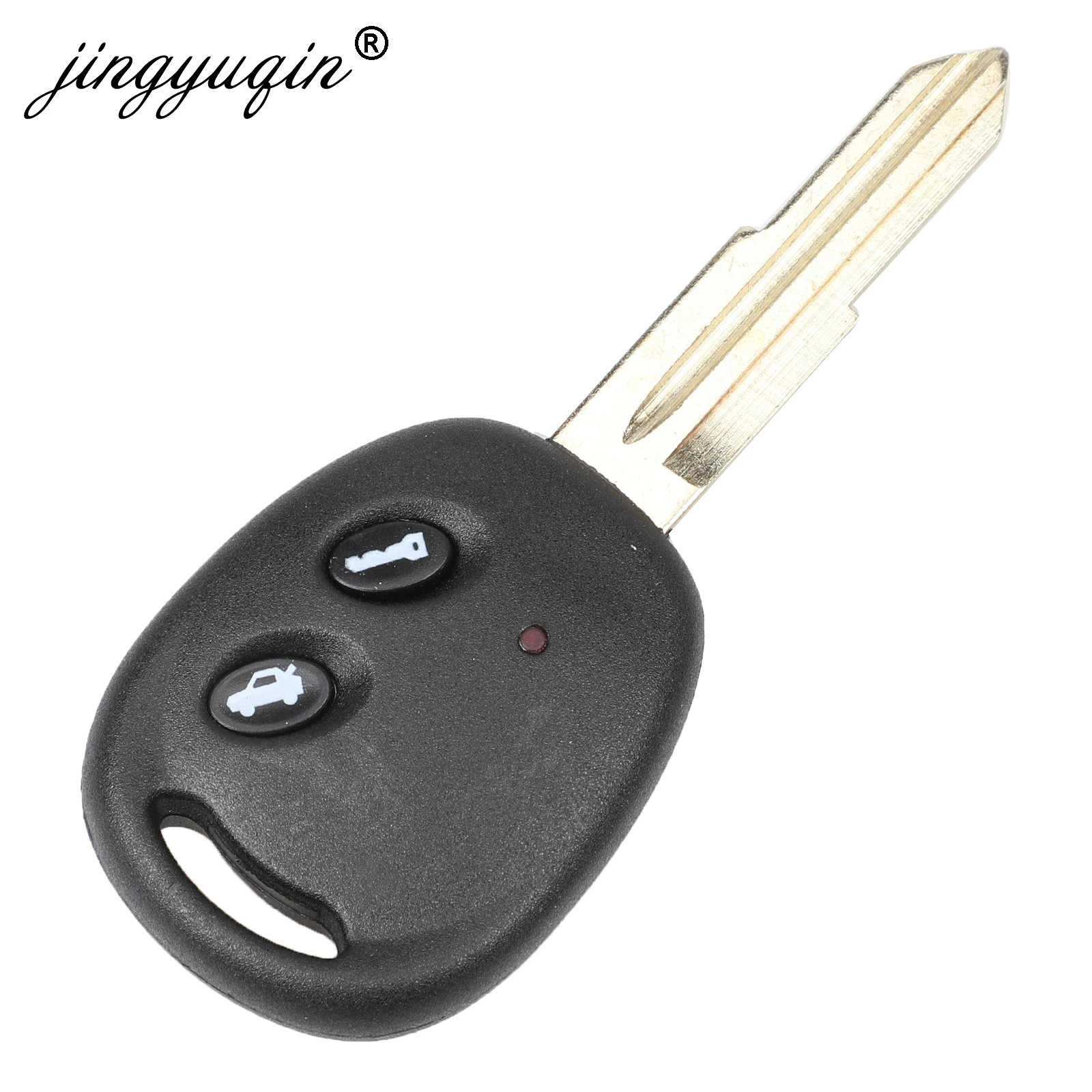 jingyuqin for Chevrolet LOVA Sail Epica Lechi Spark Remote Key 2 Buttons Uncut Brass Blade Blank Key Shell Replacement