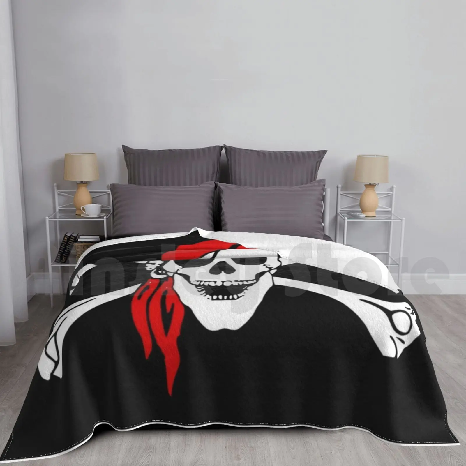 Pirate Blanket For Sofa Bed Travel Mixedesigns Beautifuls Cool Claims Funny Fun Biological