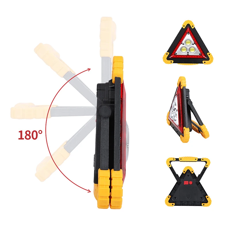 Portable Flashing Light on Hand Triangle Warning Sign Triangle Car LED Work Light Road Safety Emergency Breakdown Alarm Lamp