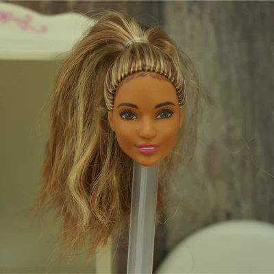 002 1/6 27cm doll head gift for girl collection toy with hair baby head make-up nuannuanmengwu dongcheng qibaoleyuan