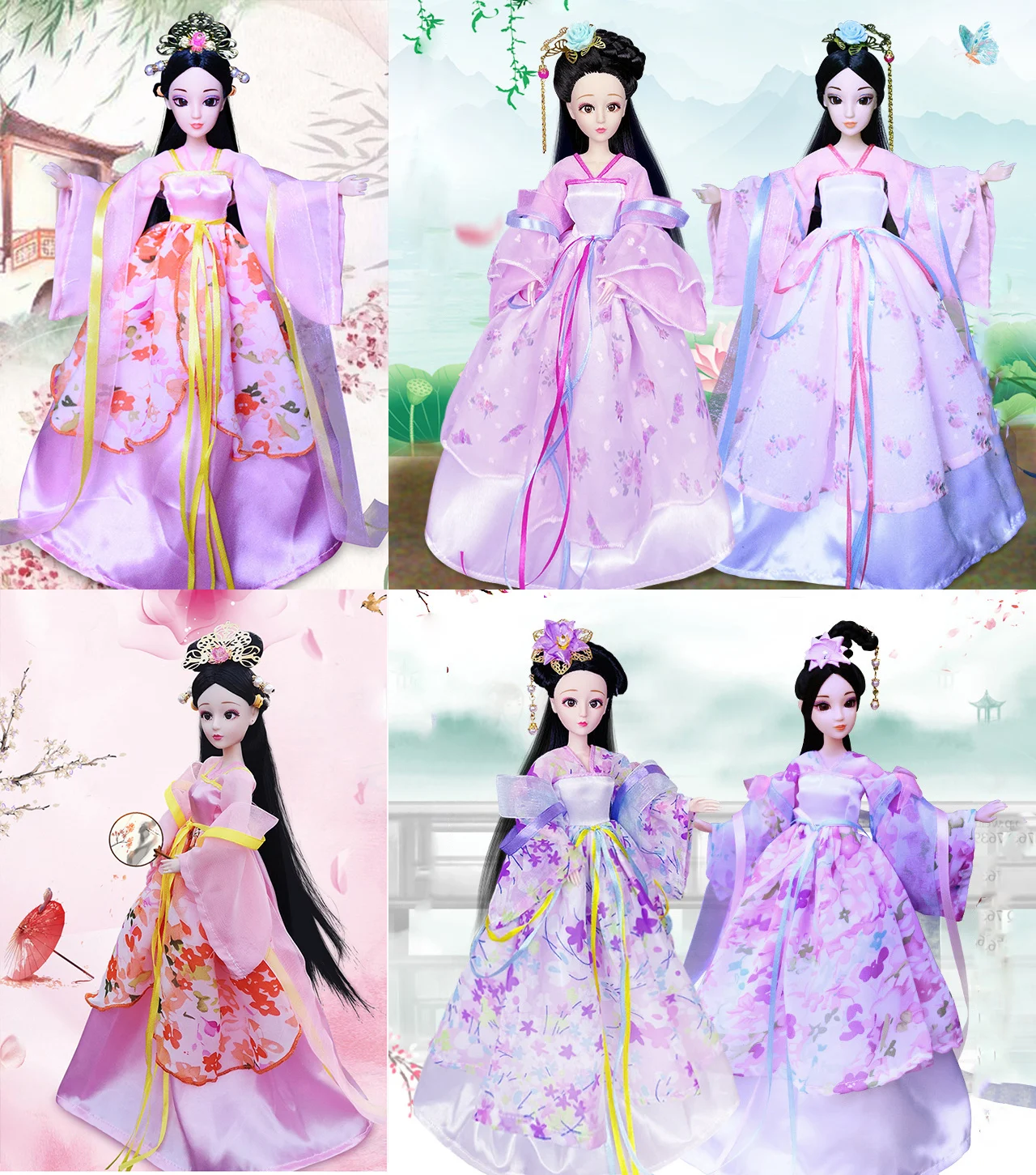 

1/6 Scale 30cm Ancient Costume Dress Fashion Doll Joints Body Flower Fairy Princess Dolls Vinyl Model Toys Girls Birthday Gift