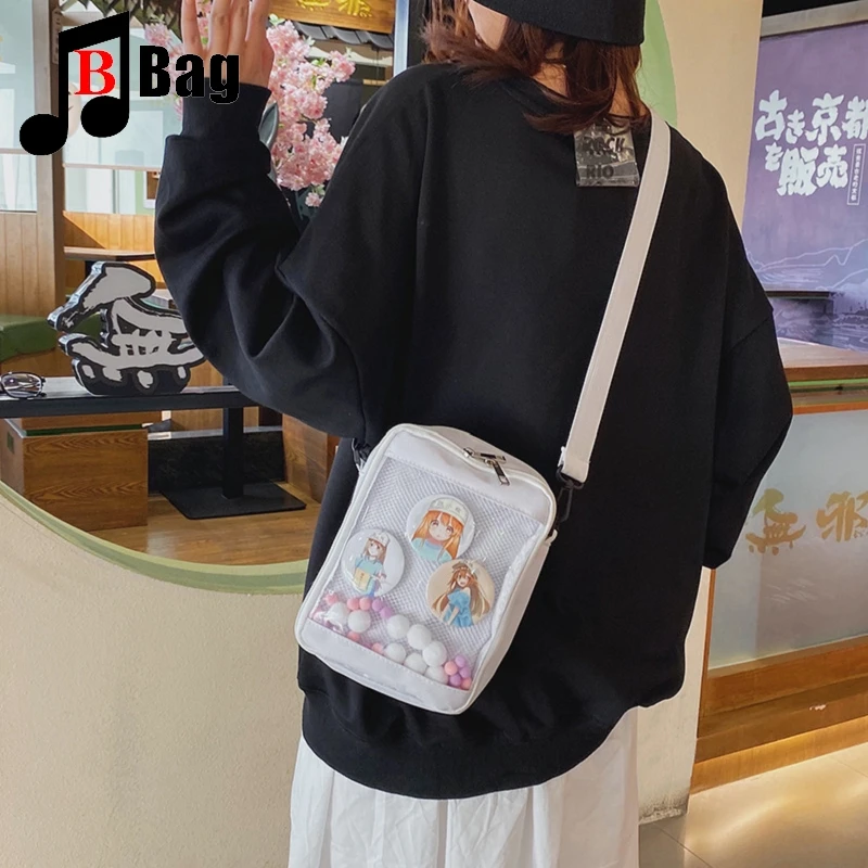 Japanese-Style Anime Merch Lolita Kawaii GirlWomen Itabag Handbag Plastic Bags Badge gift student School DIY Transparent Bag