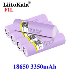 LiitoKala original 18650 battery 3350 mAh F1L discharge rechargeable 3.7V batteries flat / button top for flashlight power tools