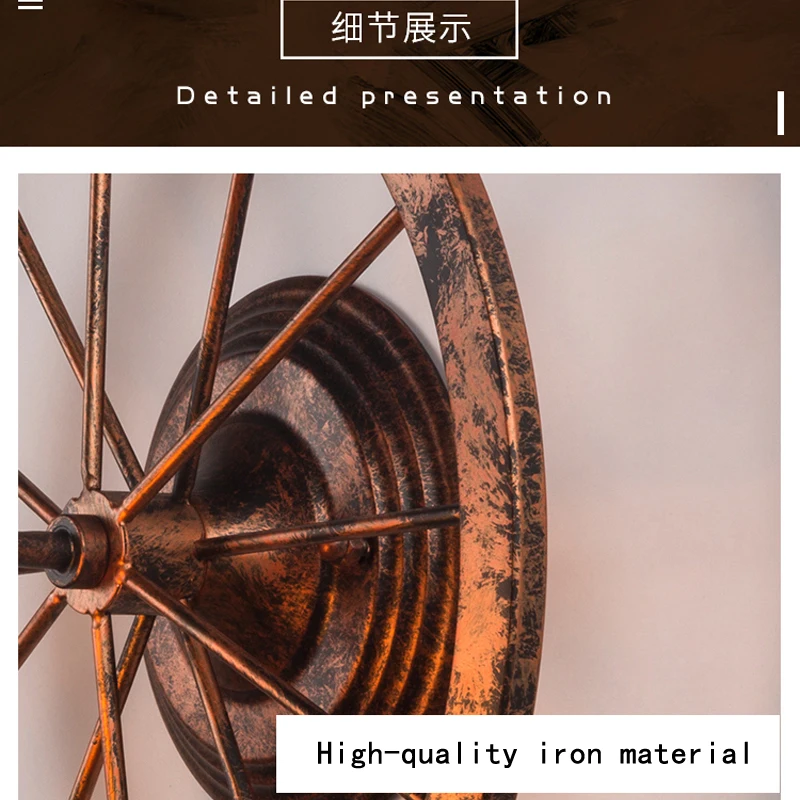American Country Creative Retro Industrial Style Wrought Iron Wall Lamp Designer Lamp Aisle Stairs Bedside Rotating Lamps