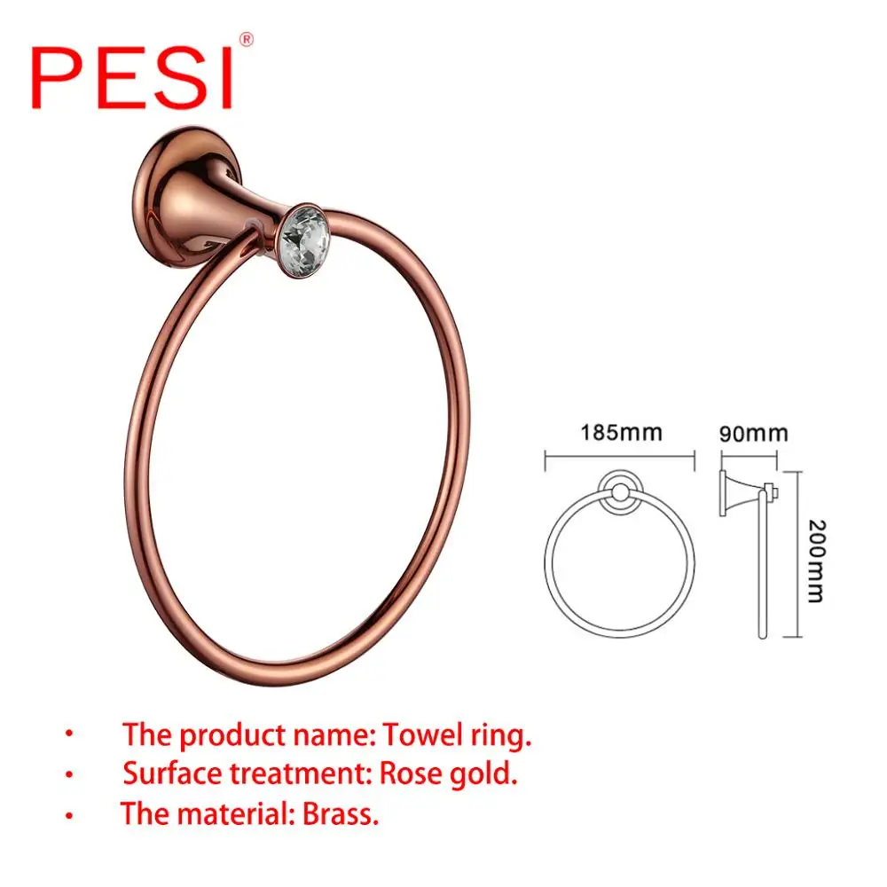 Rose Gold Brass Bathroom Hardware Hook Towel Rail Bar Rack Bar Shelf Tissue Paper Holder Toothbrush Holder Bathroom Accessories.