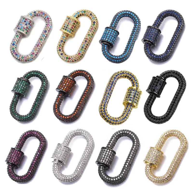 Juya Handmade Creative Spiral Locket Pendant Carabiner Clasps Accessories For DIY Punk Mesh Chains Fashion Charms Jewelry Making