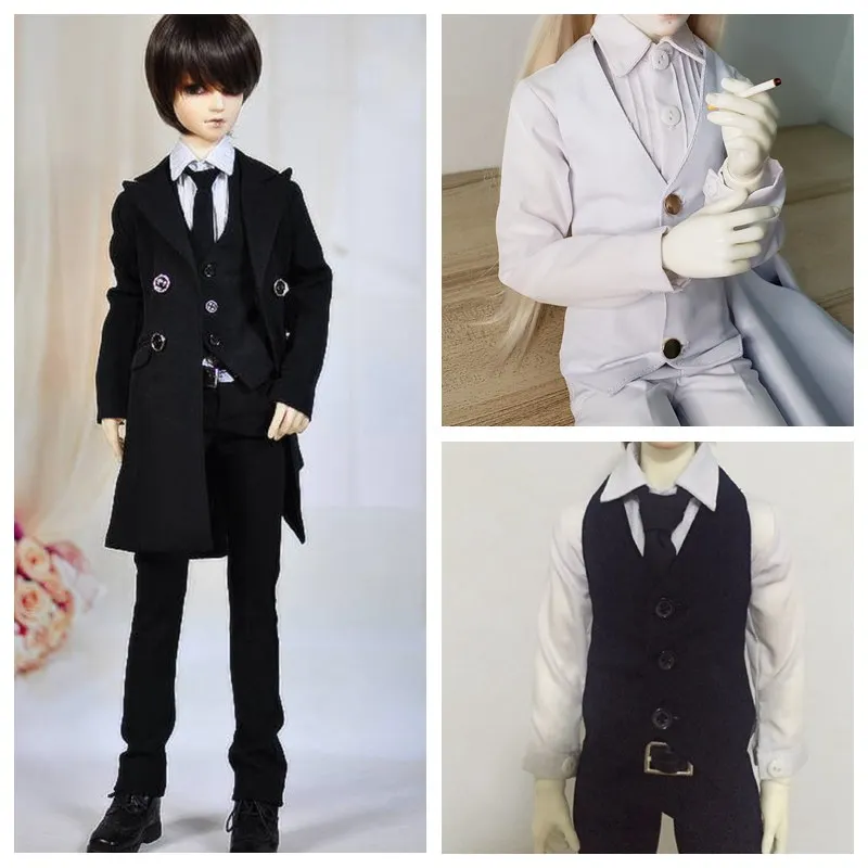 1/4 1/3 BJD doll clothes suit coat + vest + trousers + shirt + hat for BJD/SD accessories HID ID72 uncle.without doll,shoes,wig