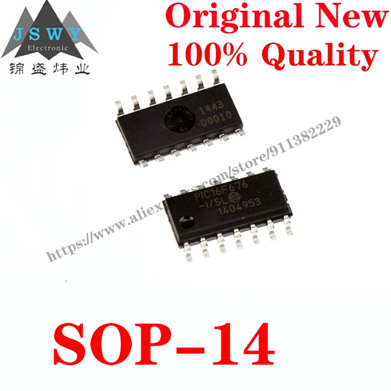 

10~100 PCS PIC16F676-I/SL SOP-14 Semiconductor 8-bit microcontroller -MCU IC Chip for module arduino Free Shipping 16F676-I/SL